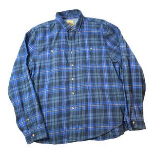 Roebuck & Co. Men's shirt Button front Cotton Flannel Shirt XL plaid vintage